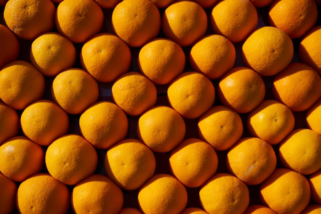 densely packed oranges