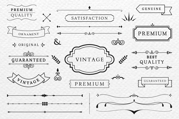 Vintage premium label collection vectors