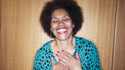 mature woman laughing