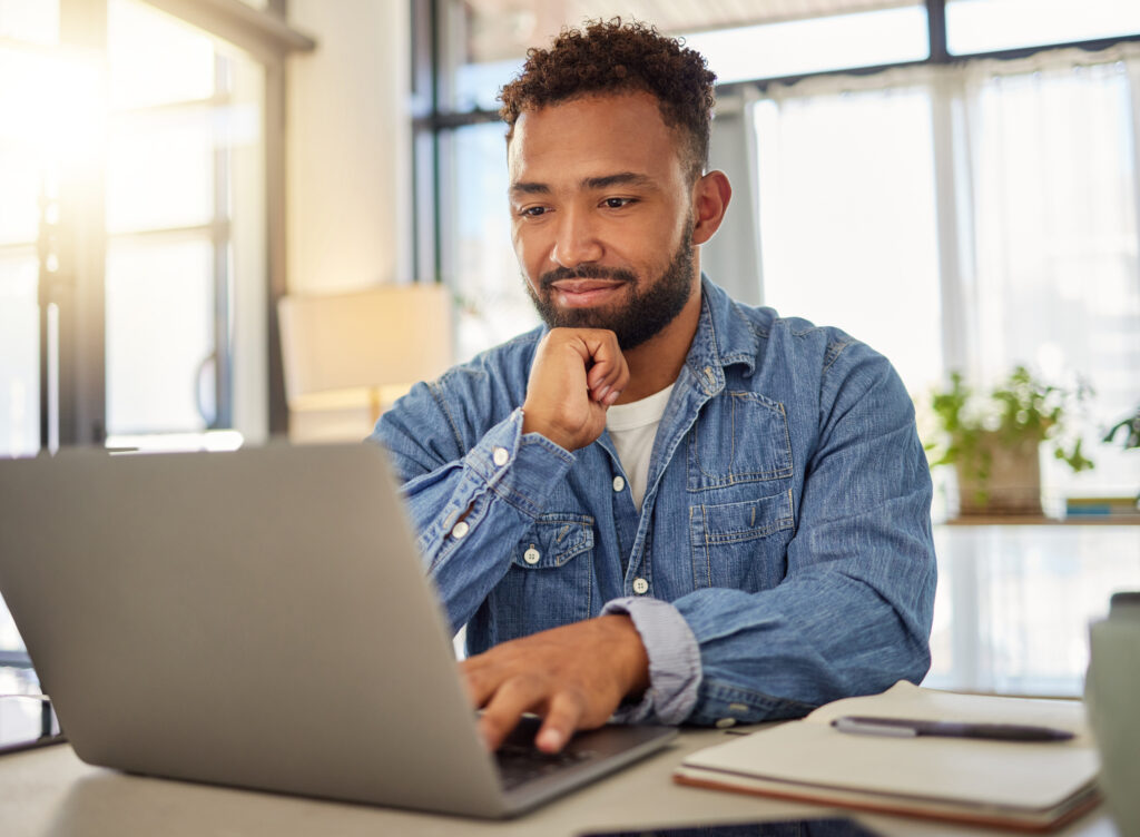 a man working on his laptop