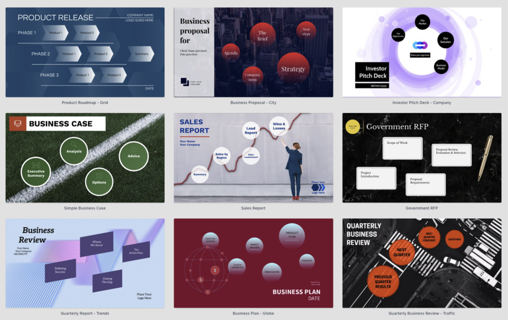 Business proposal templates on Prezi
