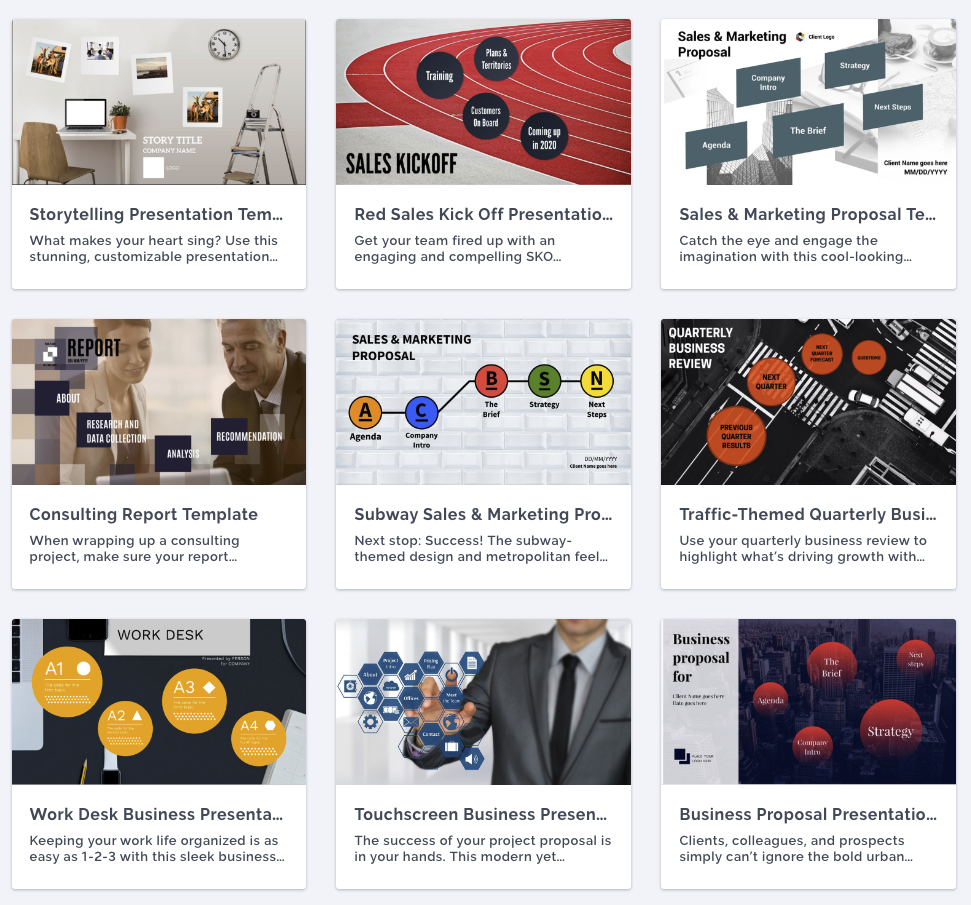 Prezi presentation templates for improving presentation skills