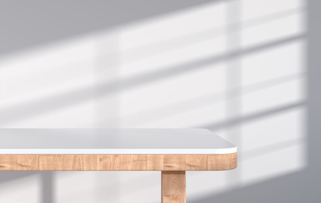 Simple presentation background that displays a table in sunlight. 