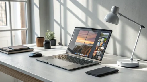 Laptop displaying presentation software alternatives to PowerPoint.